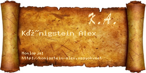 Königstein Alex névjegykártya